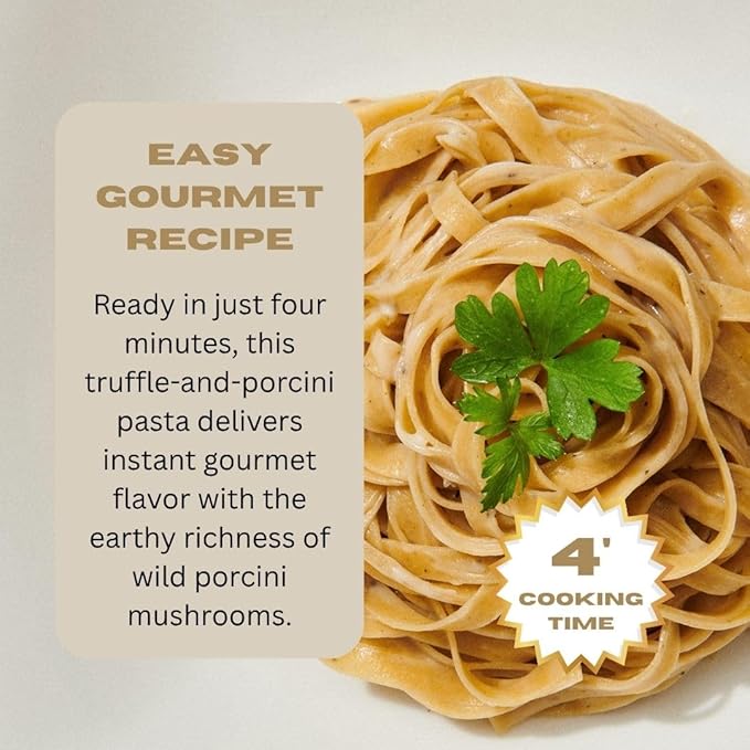 TRFL Truffle &amp Porcini Mushroom Tagliatelle – Artisanal Italian Egg Pasta Noodles 3% Truffle and 7% Mushrooms Handcrafted in Alba Italy – Gourmet Gift 4 Servings 8.8 oz (250g)