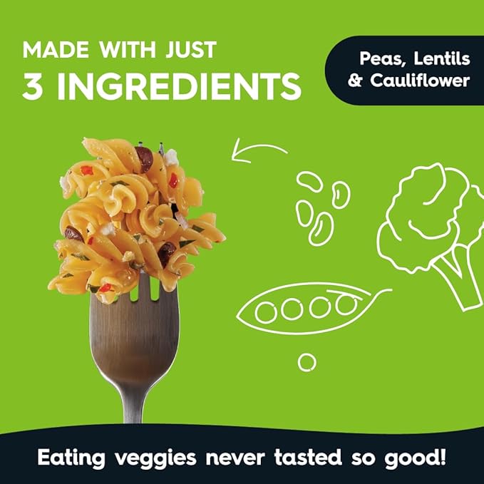 Veggiecraft Farms Rotini Pasta - NEW IMPROVED RECIPE - Protein Pasta Lentil Pasta w/Cauliflower &amp Peas High Protein Noodles Low-Carb Non-GMO Vegan Gluten Free - 8 oz (8 Ounce (Pack of 3)