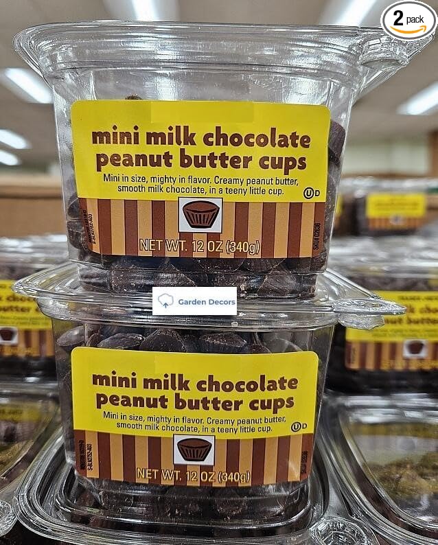 Generic Trader Joe's Mini Milk Chocolate Peanut Butter Cups 12oz 340g (Two Tubs) Full Size