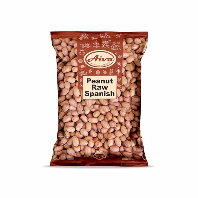 Aiva Raw Spanish Peanuts (10 LB Case) Bulk – Whole Unsalted Peanuts for Snacking Cooking and Baking | Product of USA | Spanish Premium Grade