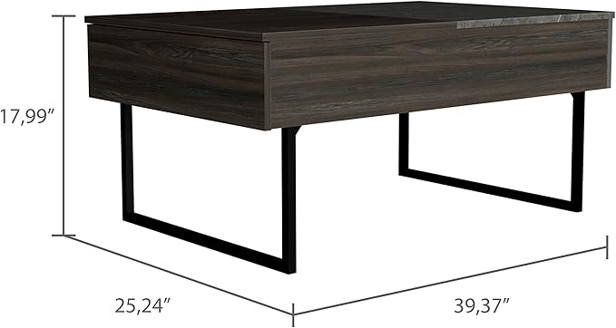 Lift Top Coffee Two Legs One Drawer Espresso