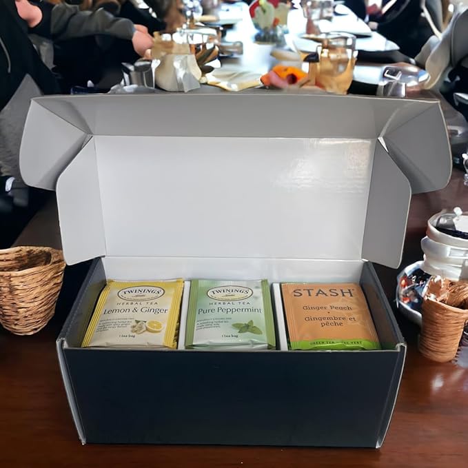 Ultimate Cold Buster Variety Set: Lemon Ginger Peppermint &amp Peach Ginger Tea Bags - 60 pcs with Honey Sticks &amp Recipe eBook