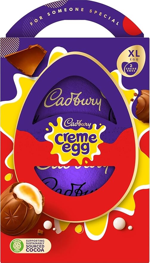 Cadbury Crème Egg Extra Large Chocolate Easter Egg Includes 2 Crème Eggs Easter Gift 255 g (Pack of 1)