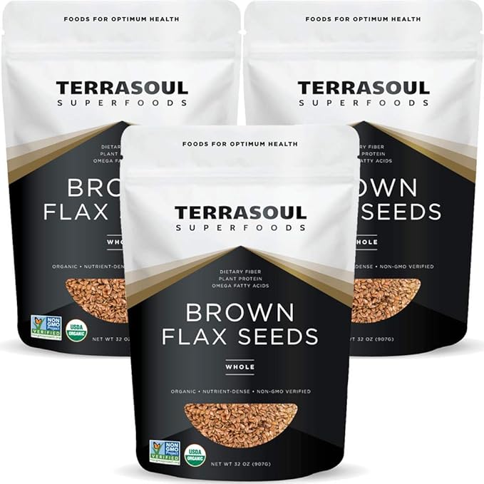 Terrasoul Superfoods Organic Brown Flax Seeds 6 Lbs (3 Pack)