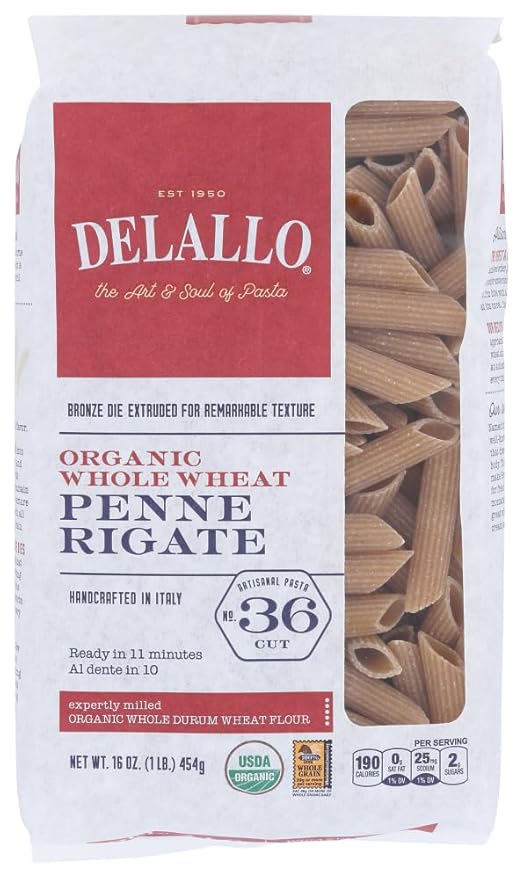 De Lallo Penne Rigate Whole Wheat Pasta 64x each 1 LB