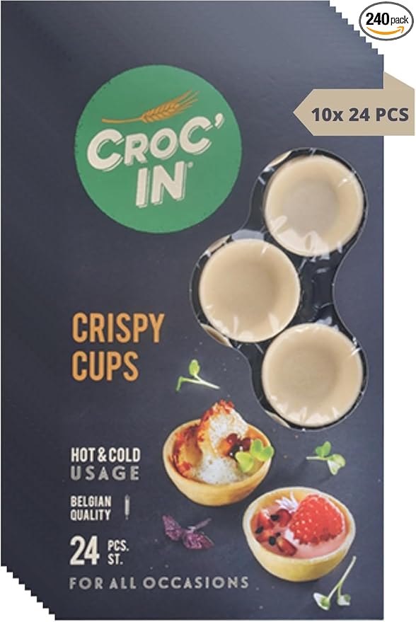 CROC'IN - Sweet Premium Tartlets Shells - Edible Mini Pastry Cases for Dessert - Artisanal Confection - 240 pieces