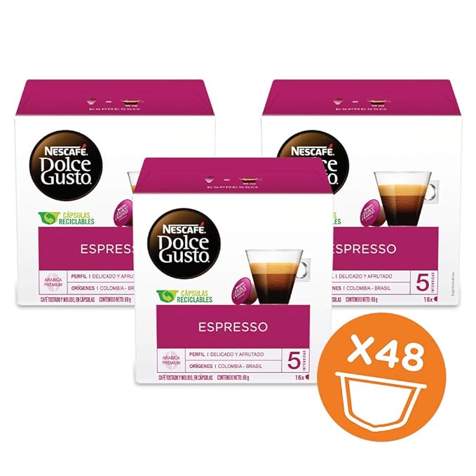 NESCAFÃ‰ Dolce Gusto Coffee Capsules Espresso 48 Single Serve Pods (Makes 48 Cups) 48 Count