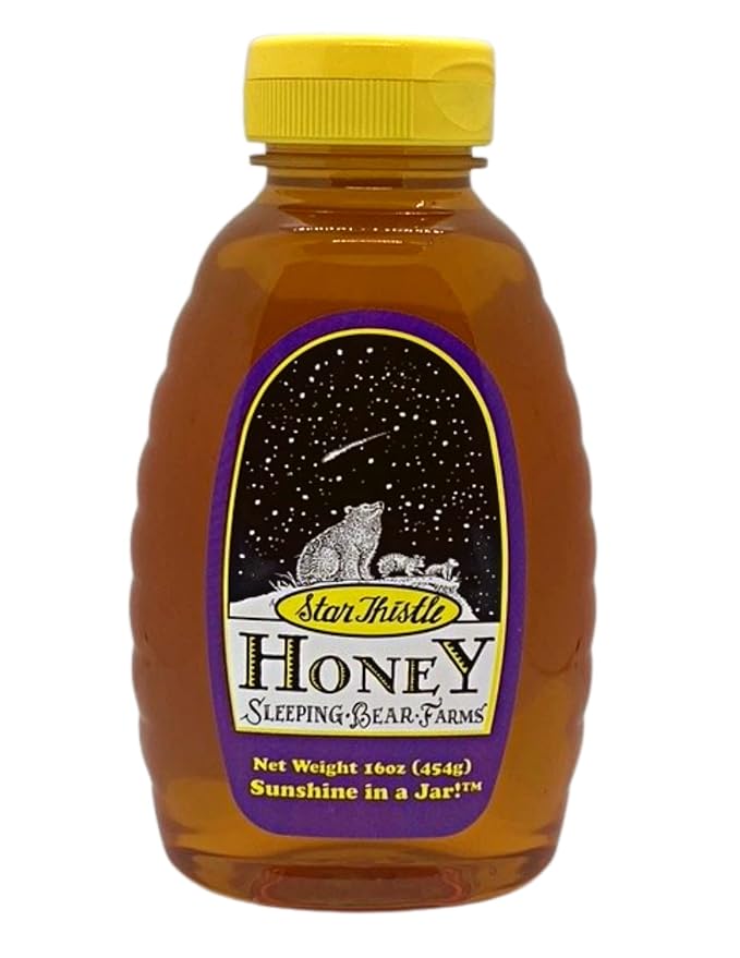 Star Thistle Honey 16oz. Bottle - Bulk Case of 12 Unpasteurized Unblended No Additives Pure Michigan Honey
