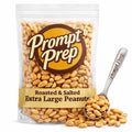 Prompt Prep Roasted and Salted Extra Large Shelled Peanuts with Branded Spoon Extra Large Crunchy Freshly Roasted Snack 2.5 LB