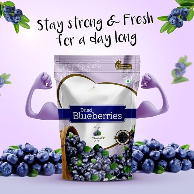 Generic Dried Blueberries No added Refined Sugar| Vitamin Rich Berries | Healthy Snacks Rich in Fibre Vitamins Healthy Snacks -150g