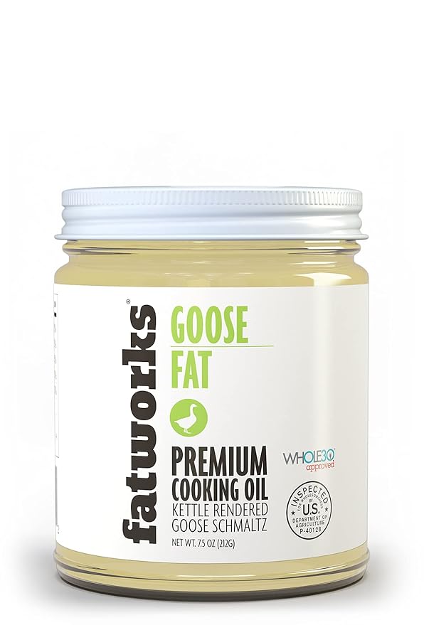 Fatworks Premium USDA Goose Fat Ultimate Cooking Oil for Gourmet Frying and Baking WHOLE30 APPROVED KETO PALEO 7.5 oz.