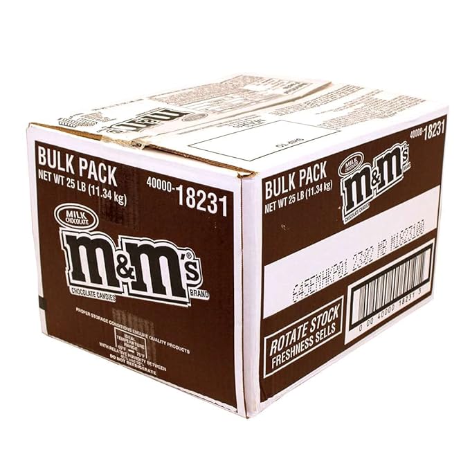 M&ampM's M&ampMs Milk Chocolate Candy 25lb Bulk Box 25 Ounce