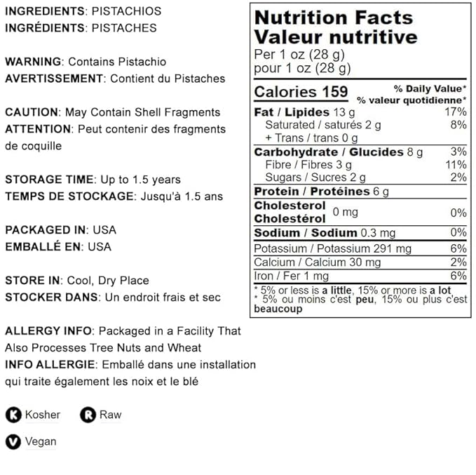 Food to Live No Shell Pistachios 2 Pounds – Unsalted Kernels Sirtfood Bulk. Pistachios Individual Packs. Wonderful Keto and Paleo Snack