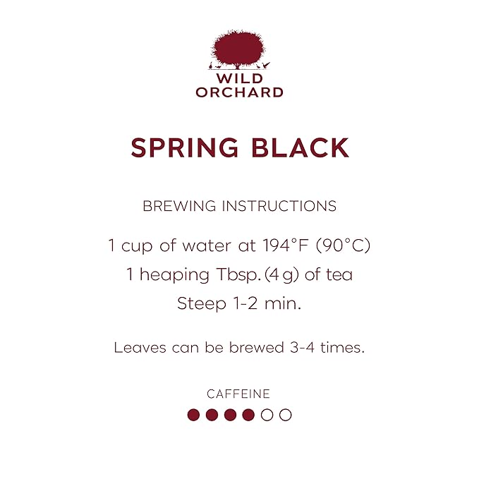 Wild Orchard Premium Grade Black Tea - 100% Regenerative Organic Certified - Pure Loose Leaf Black Tea - Sustainably &amp Regeneratively Cultivated on Jeju Island in South Korea
