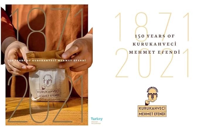 KURUKAHVECI MEHMET EFENDI Turkish Coffee Arabica Beans Roasted GroundRich Aroma Fresh Medium to Heavy-bodied Original Taste Since 1871 (17.6 OZ / 500 Gr) Pack of 2