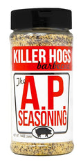Killer Hogs AP Seasoning Championship BBQ and Grill All Purpose Dry Rub for Beef Steak Burgers Pork and Chicken Salt Pepper Garlic 14 oz Shaker