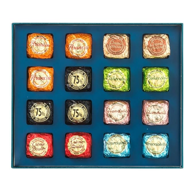 Venchi - Box of Assorted Chocoviar Chocolates 318 g - 7 Different Flavours - Gluten Free - Great Gift Idea
