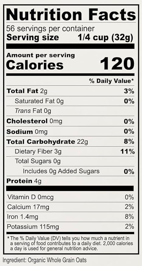Anthony's Organic Whole Grain Oat Flour 4 lb Gluten Free Non GMO Non Irradiated Finely Ground Vegan