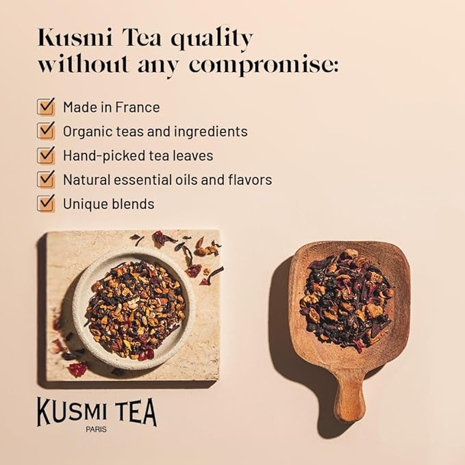 Kusmi Tea - Lovely Night - Organic Herbal Tea - Rooibos Herbal Tea with Honeybush Pear Licorice &amp Linden - Caffeine Free Tea - Loose Leaf Tea - Tin Box of 3.5 oz - Quantity for about 50 cups