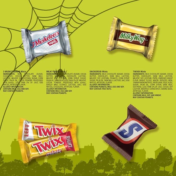 SNICKERS TWIX MILKY WAY &amp 3 MUSKETEERS Chocolate Halloween Candy Bar Assortment Assorted Chocolate Candy Variety Pack110 Ct Bulk Bag