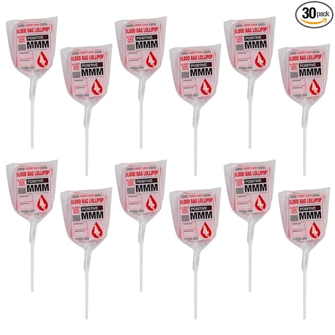 Blood Bag Character Lollipops 30 Pieces