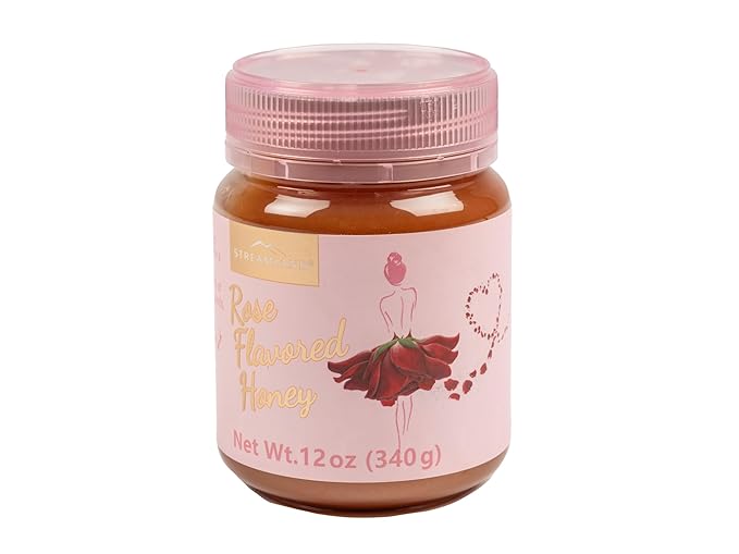 Streamland Rose Flavored Honey Premium New Zealand Honey Infused with Natural Rose Essence Floral &amp Sweet Taste 12 oz