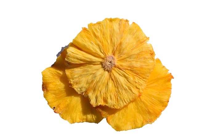 Dehydrated Pineapple slices  Cocktail Garnish Healthy Snacks Hikers Delight lunch box snacks sweet nutritious and easy to store. Vitamin C folate and dietary fiber making them a healthy snac