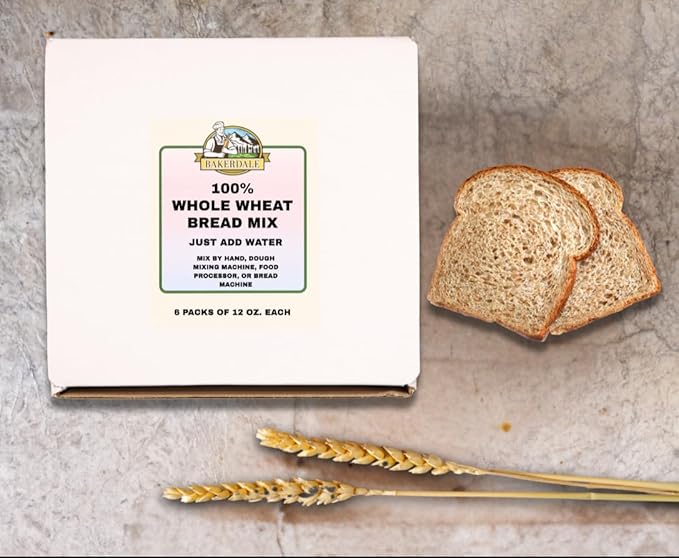 Bakerdale 100% Whole Wheat Bread Mix 12 Oz (6 Pk)