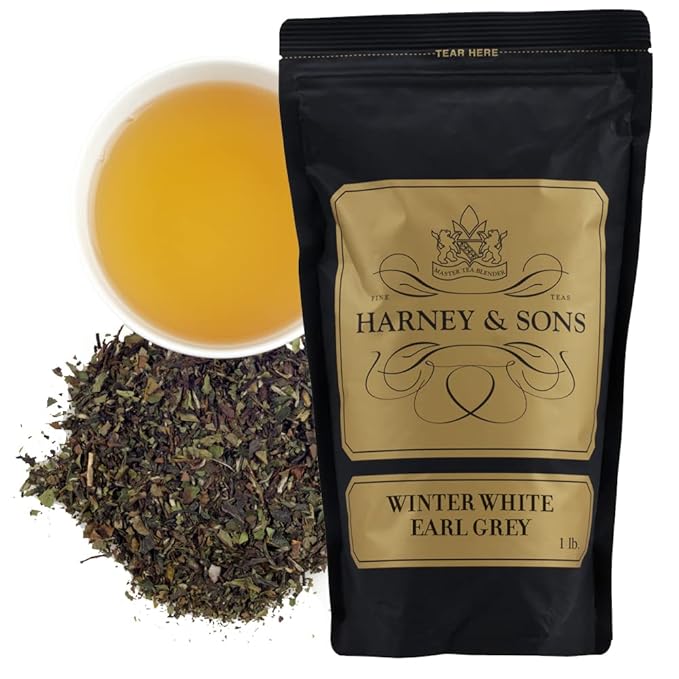Harney &amp Sons Winter White Earl Grey | 16oz Bag of Loose Leaf Earl Grey Tea