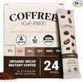 COFFREE USDA Organic Decaf Instant Coffee Packets - Single Serve Sticks - Mold Free Low Acid Arabica - Hot or Cold Brew Sugar Free - 24 Count