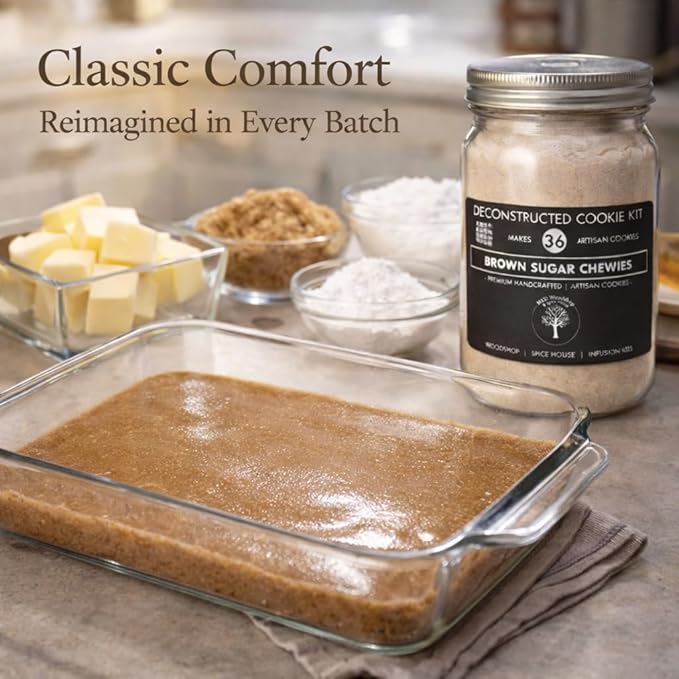 Brown Sugar Chewies Deconstructed Cookie Kit | Baking Mix Makes 36 Artisan Cookies | A Sweet Brown Sugar Dessert Indulgence In Every Bite