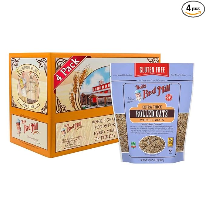 Bobs Red Mill Gluten Free Extra Thick Rolled Oats 32 Ounce - 4 per case.