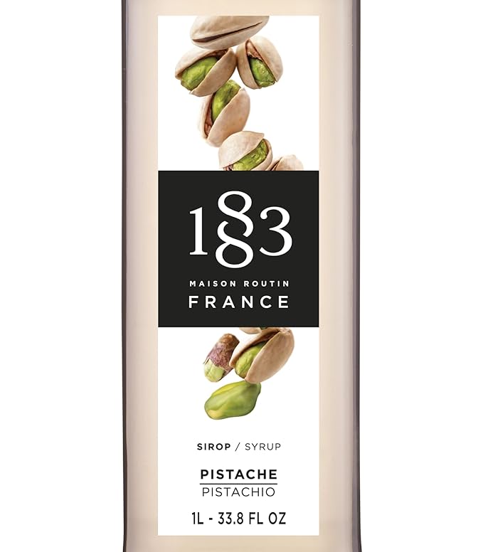 1883 Pistachio Syrup for Drinks Made in France 1 Liter Glass Bottle