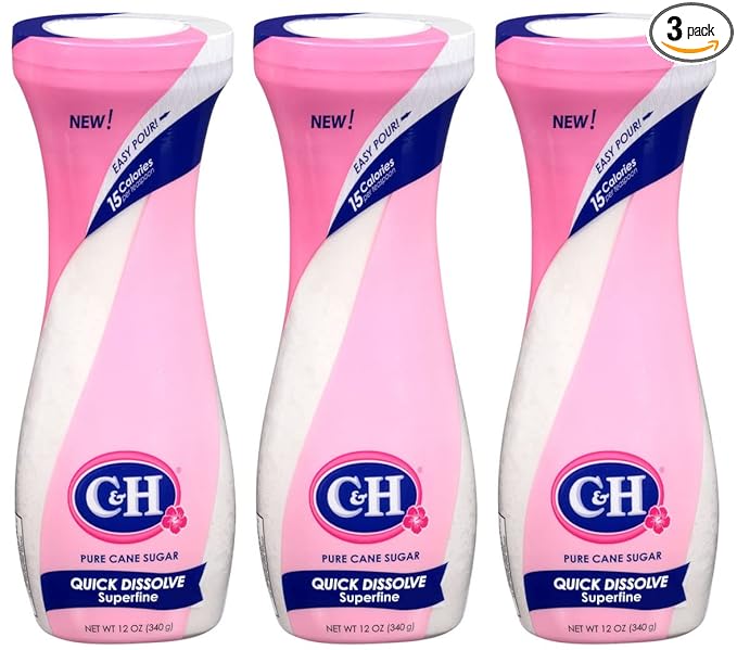 C&ampH® Superfine Sugar 12 oz Flip Top Sugar Canisters (Pack of 3)