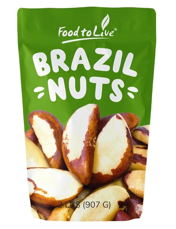 Food to Live Dry Roasted Brazil Nuts 2 Pounds – Unsalted Whole Oven Roasted Brazilian Nuts No Oil Added Shelled Vegan Kosher Bulk. Good Source of Protein and Essential Fatty Acids. Crunchy Sna