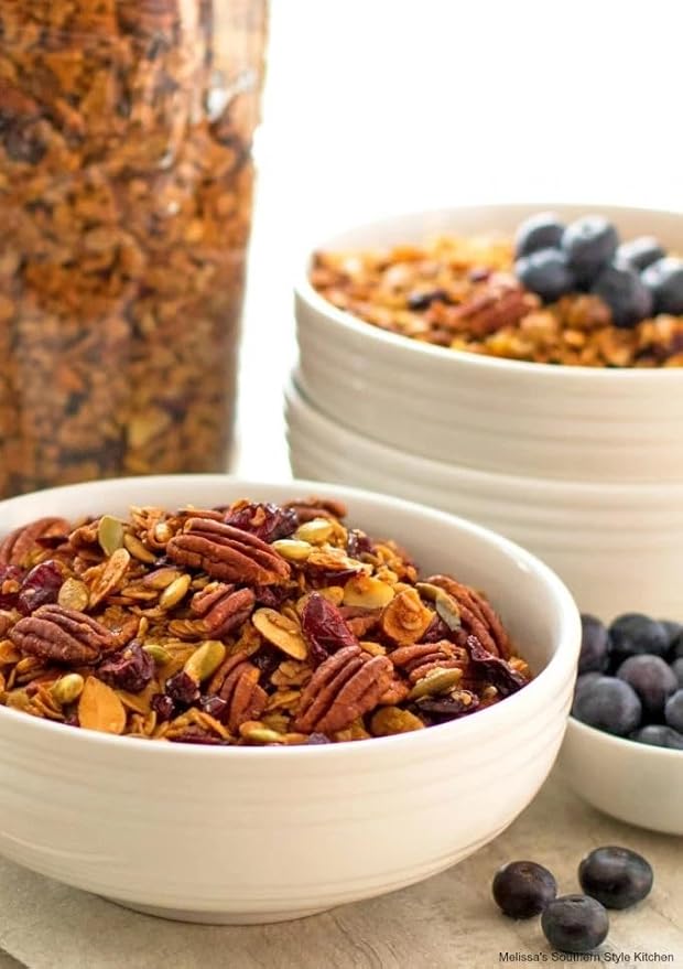 Southern Kitchen Granola 8oz Variety Pack - Vanilla Almond - Blueberry - Coconut Almond - 3 Pack - Certified Louisiana