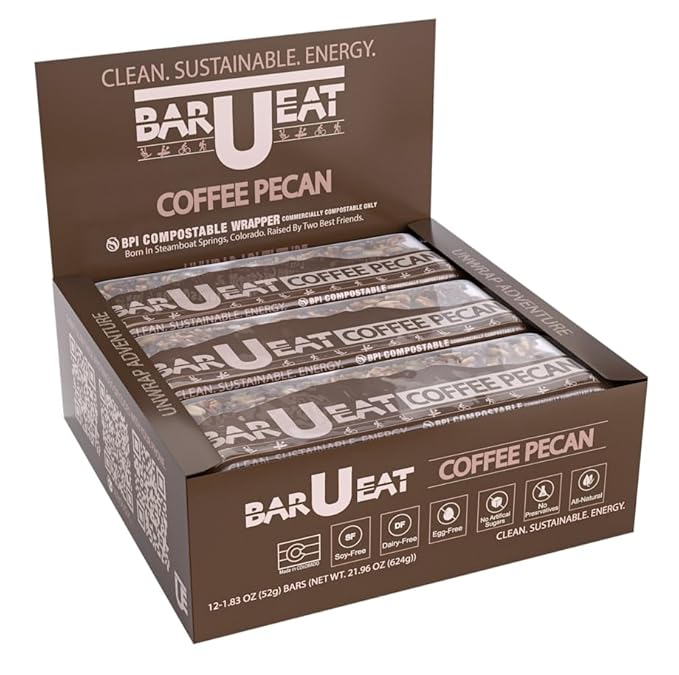 Bar U Eat Energy Bar Coffee Pecan 1.83 oz (Pack of 12)
