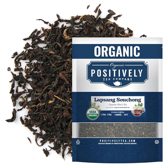 Organic Positively Tea Company Lapsang Souchong Black Tea Loose Leaf 16 Ounce