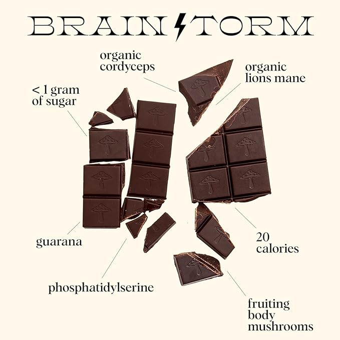 Alice Mushrooms Nightcap + Brainstorm + Happy Ending Threesome | Functional Mushroom Chocolates | Supports Brain Performance | Nightcap Supports Deep Sleep | Happy Ending for Enjoyment