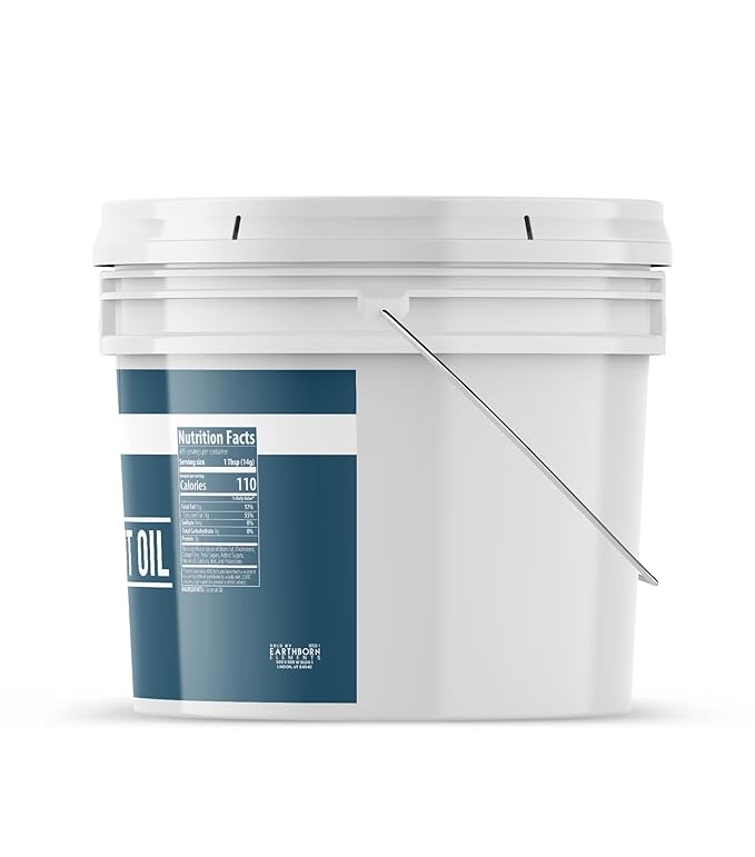 Earthborn Elements Coconut Oil 2 Gallon Bucket Non-Hydrogenated Food Grade Always Pure (256 Fl Oz)