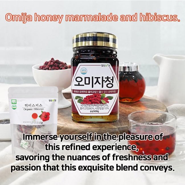 GAGOPA Korean Honey Jam 100% Organic Honey Preserved Syrup Korean Style Jam excluding SugarOnly Honey &amp Oligosaccharides/No Sugar 17.63Oz (Omija)