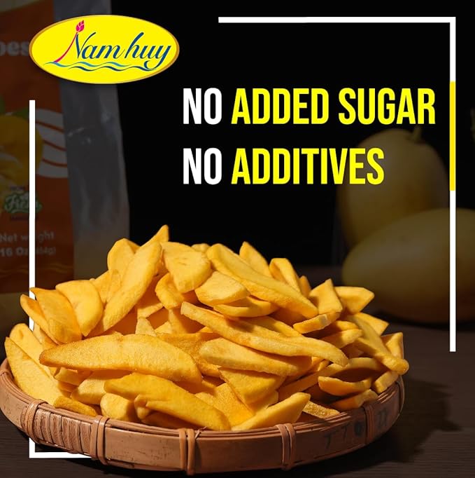NAM HUY Vietnam's Dried Mango and Dried Mixed Fruit Snacks Original Taste of Vietnamese Fruits No-Added Sugar or Preservatives Delicious Crispy Texture HACCP &amp Halal Certificate (Total 48Oz)