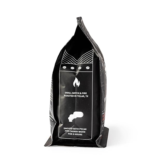 Whiskey Morning Coffee Texian Army Brew Double Smoked Ground Coffee Fire Roasted with Pecan Wood &amp Cold Smoked with Cherry Wood Small Batch Texas Roasted Bold &amp Smooth Medium Roast 10 oz
