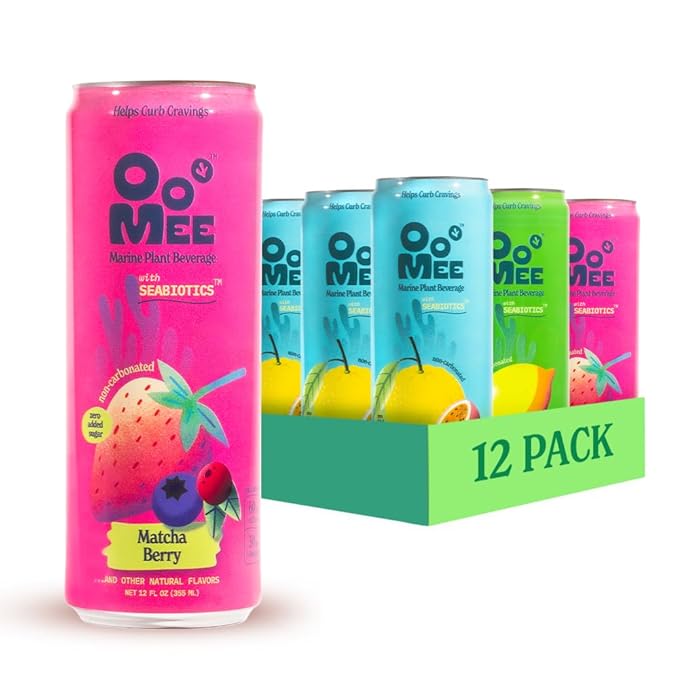 OoMee Fruity Matcha Drink Variety Pack | Berry Lemon Mint &amp Passionfruit‑Yuzu | Fruit‑Infused Plant‑Based Vegan Beverage – Sustained Energy Natural Craving Support Low‑Calorie No Added Sugar