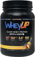 WheyUP Clear Whey Isolate – 24g + 150mg Caffeine - Pineapple Mango - Clear Whey Protein Powder - Sugar-Free Keto-Friendly - Juice-Style Pre/Post Workout Drink - 20 Servings