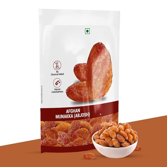 Raisin (Abjosh) 100% Natural &amp Gluten-Free | Munakka Dry Fruit | Rich in Fiber Iron Calcium &amp Boosts Immunity | Delicious &amp Healthy Snacks -200 gm