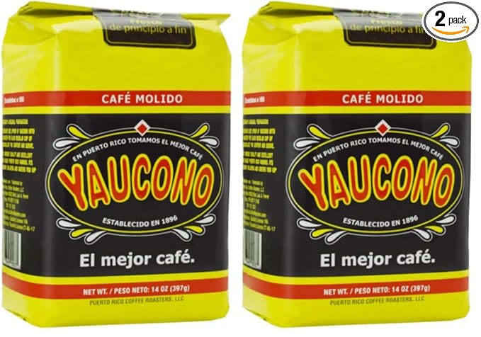 Yaucono Ground Coffee Bagged Arabica Medium Roast 14 Ounce (Pack of 2)