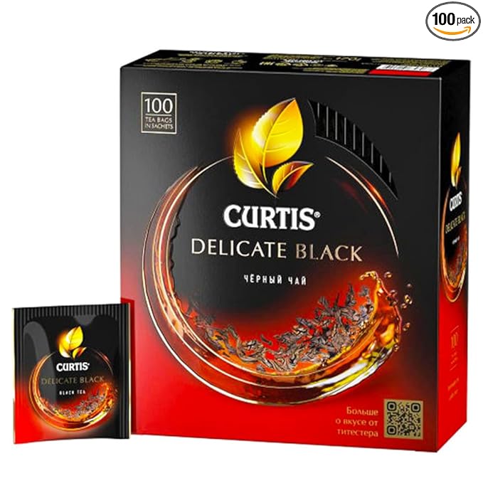 CURTIS DELICATE BLACK TEA - Gourmet Tea Bags - A Naturally Smooth &amp Rich Tasting Black Tea - Small Leaf Black Tea - 100 Count Tea Infuser Bags - 1.7g x 100 Count