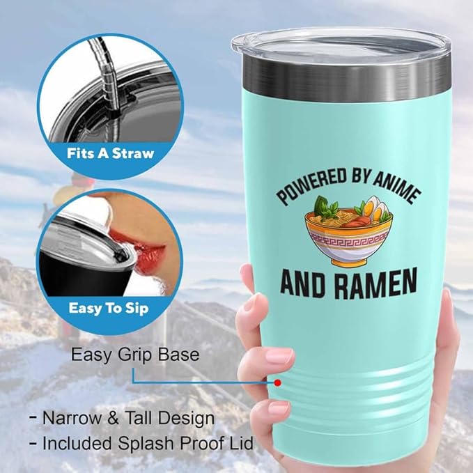 Ramen Lover Purple Edition Tumbler 20oz - Powered by anime - Food Lovers chicken pumpkin vegan pantry spicy noodles