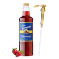 Torani Sugar Free Strawberry Syrup 1 Liter Bottle with Pump – Zero Calorie Keto-Friendly Drink Flavoring for Coffee Cocktails Mocktails Sodas &amp Desserts – No Sugar Low Carb Beverage Enhancer